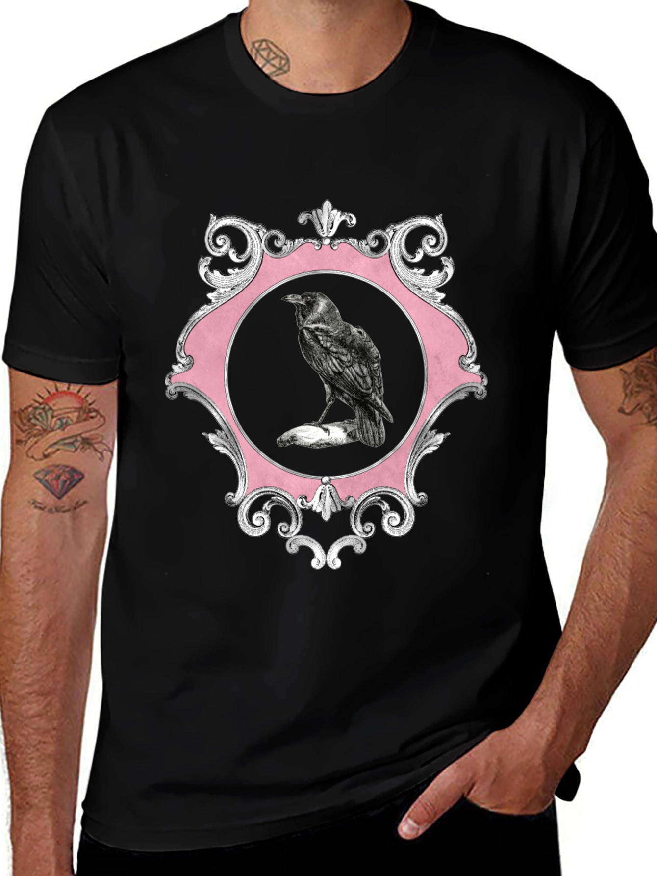 Raven Framed Graphic Tee - Mens Black T-Shirt