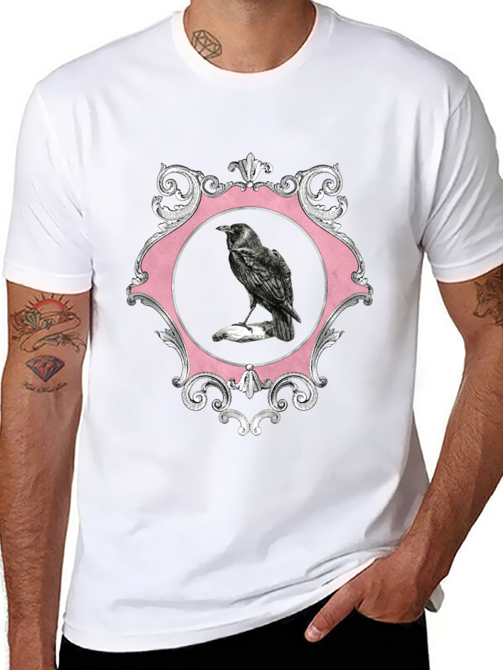 Raven Framed Graphic Tee - Mens Black T-Shirt