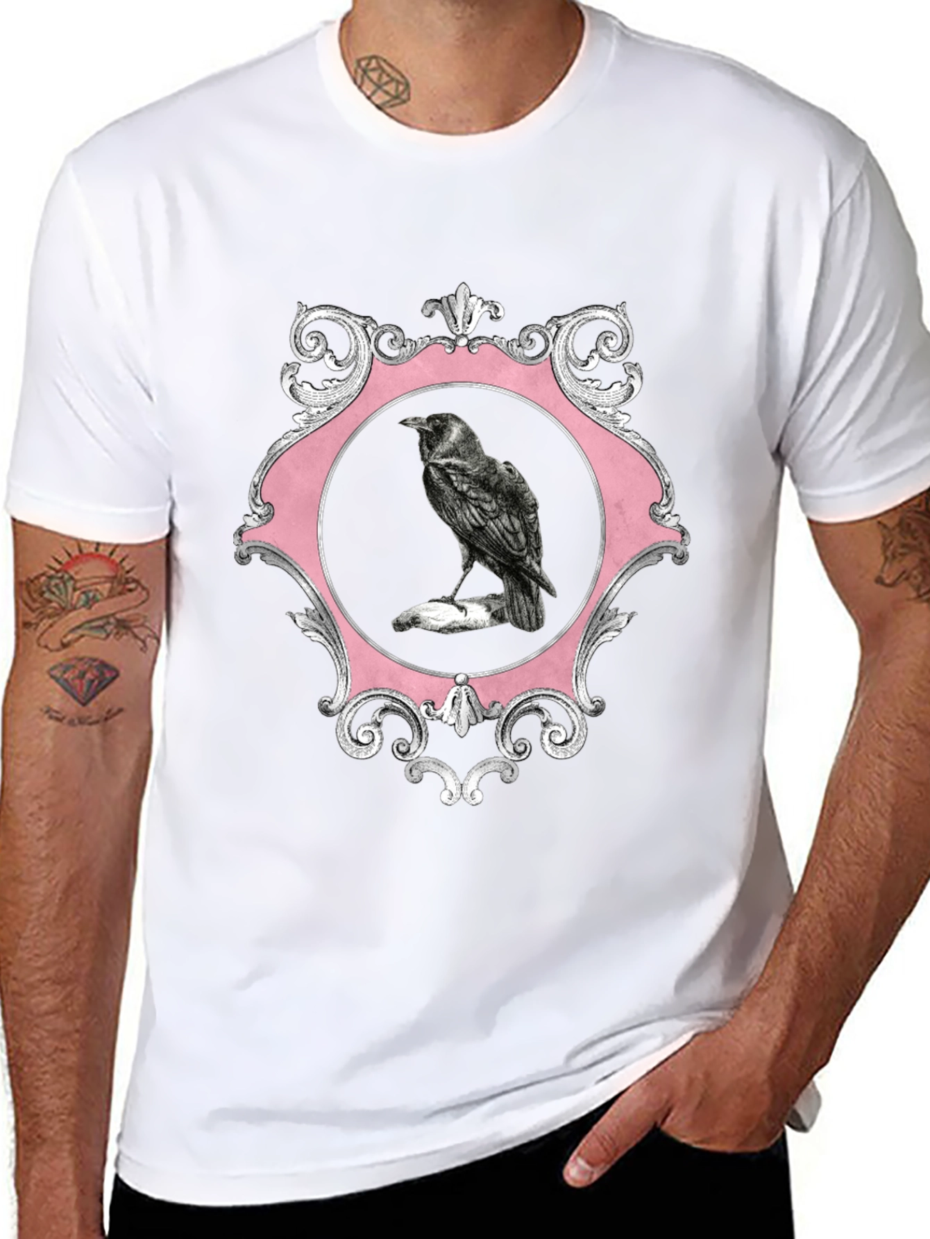 Raven Framed Graphic Tee - Mens Black T-Shirt