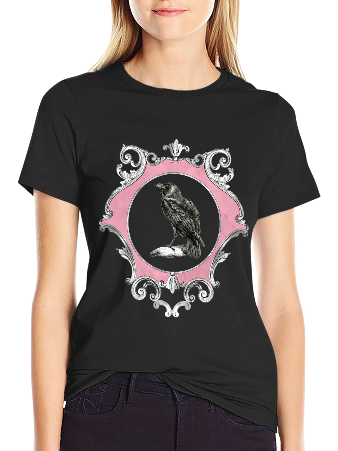 Raven Framed Graphic Tee - Mens Black T-Shirt
