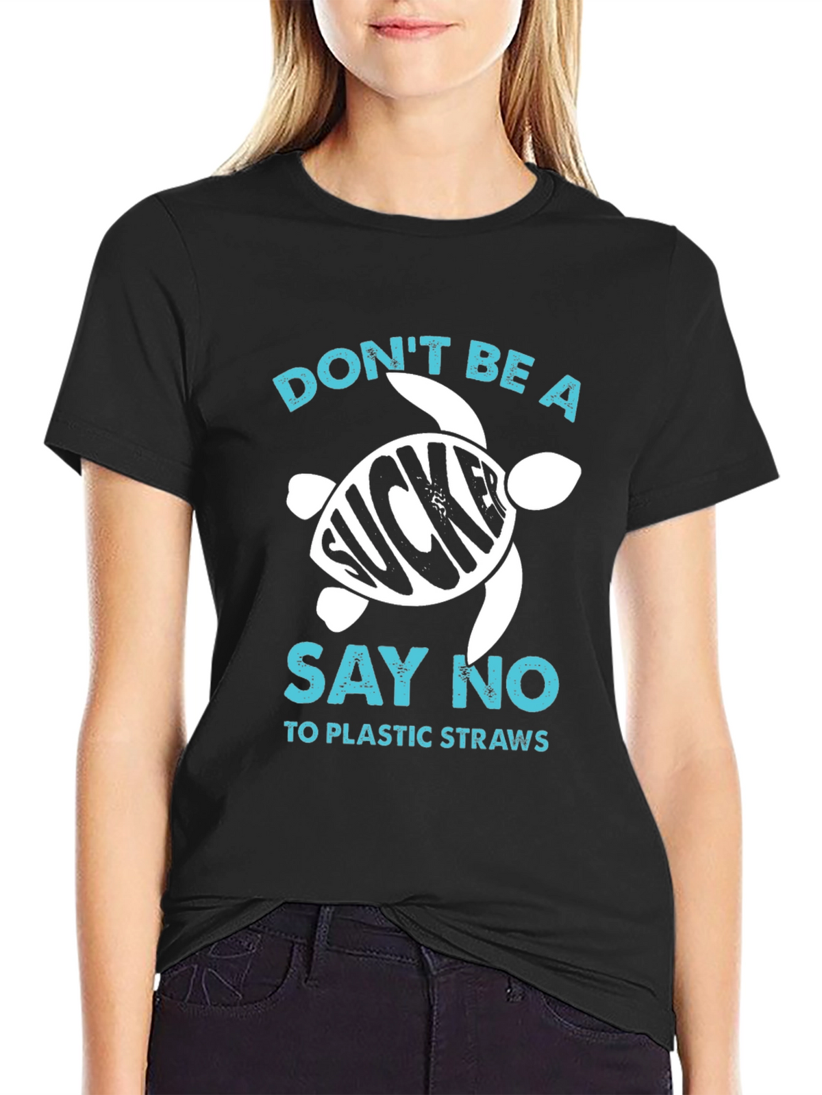Eco-Friendly Dont Be a Sucker Turtle Graphic T-Shirt