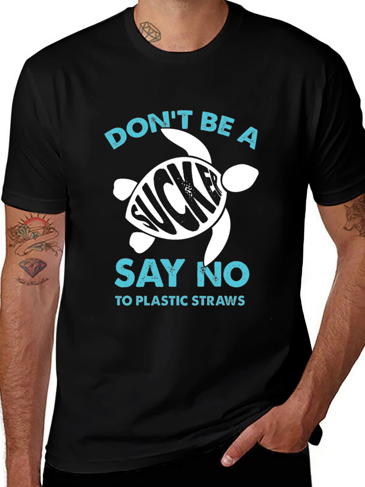 Eco-Friendly Dont Be a Sucker Turtle Graphic T-Shirt