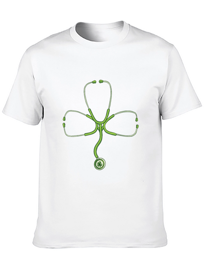 St Patricks Day Shamrock Stethoscope T-Shirt