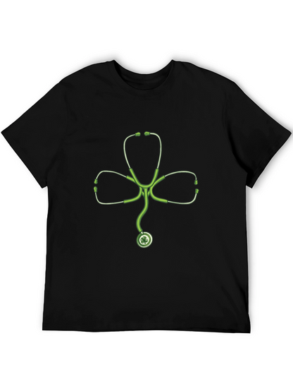 St Patricks Day Shamrock Stethoscope T-Shirt