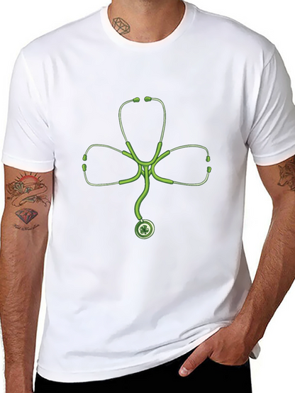 St Patricks Day Shamrock Stethoscope T-Shirt