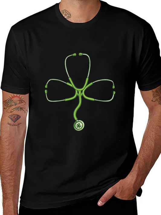 St Patricks Day Shamrock Stethoscope T-Shirt