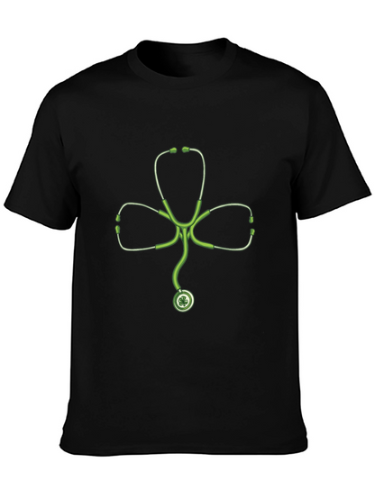 St Patricks Day Shamrock Stethoscope T-Shirt