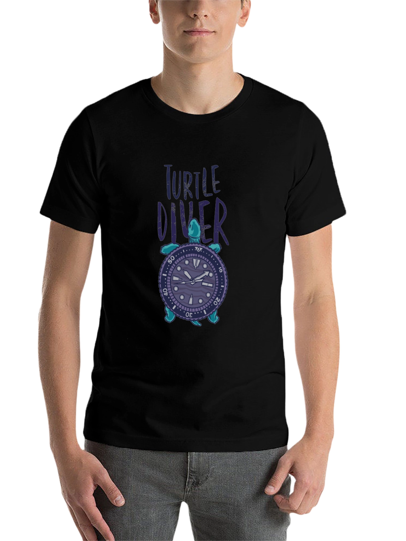 Turtle Diver Graphic Tee - Unique Design