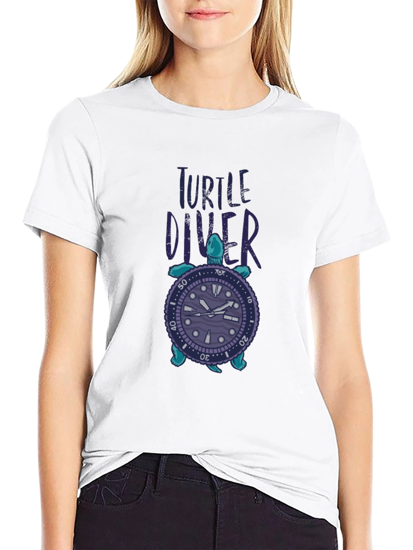 Turtle Diver Graphic Tee - Unique Design