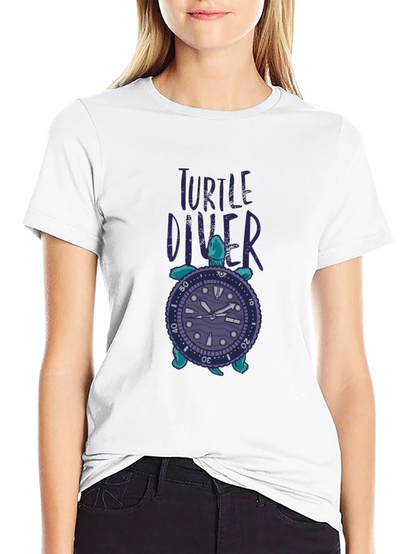 Turtle Diver Graphic Tee - Unique Design