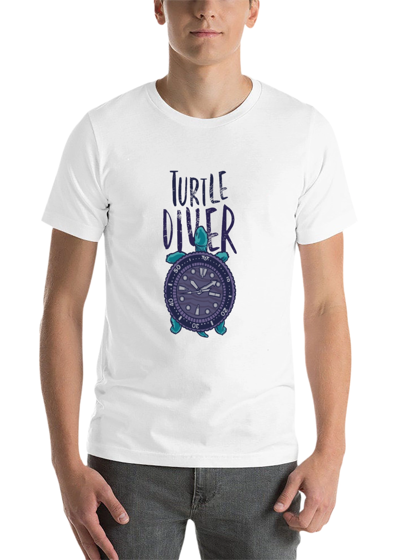 Turtle Diver Graphic Tee - Unique Design