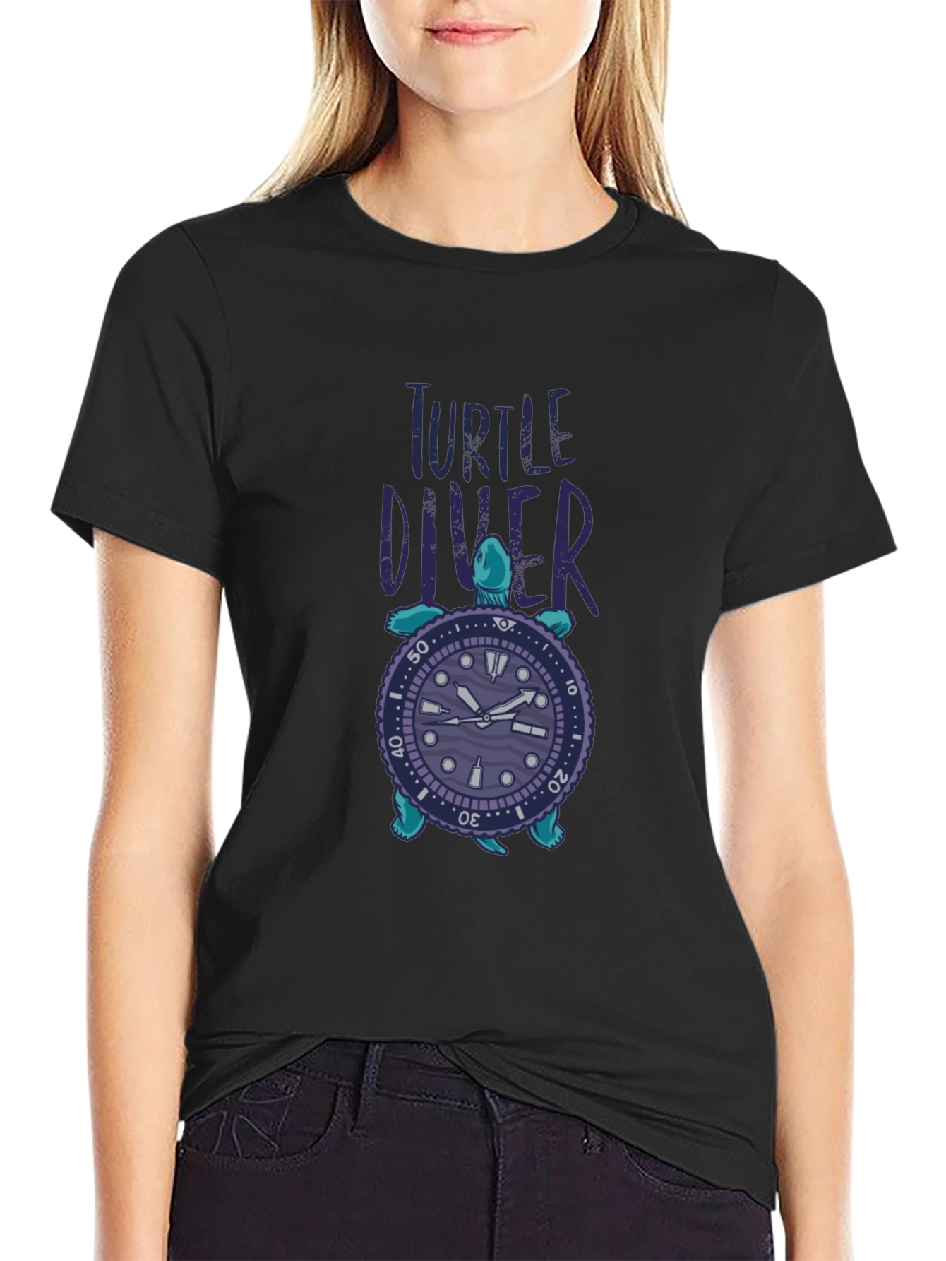 Turtle Diver Graphic Tee - Unique Design