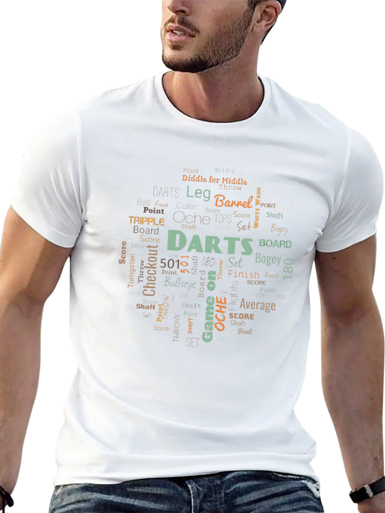 Darts Word Art Black T-Shirt