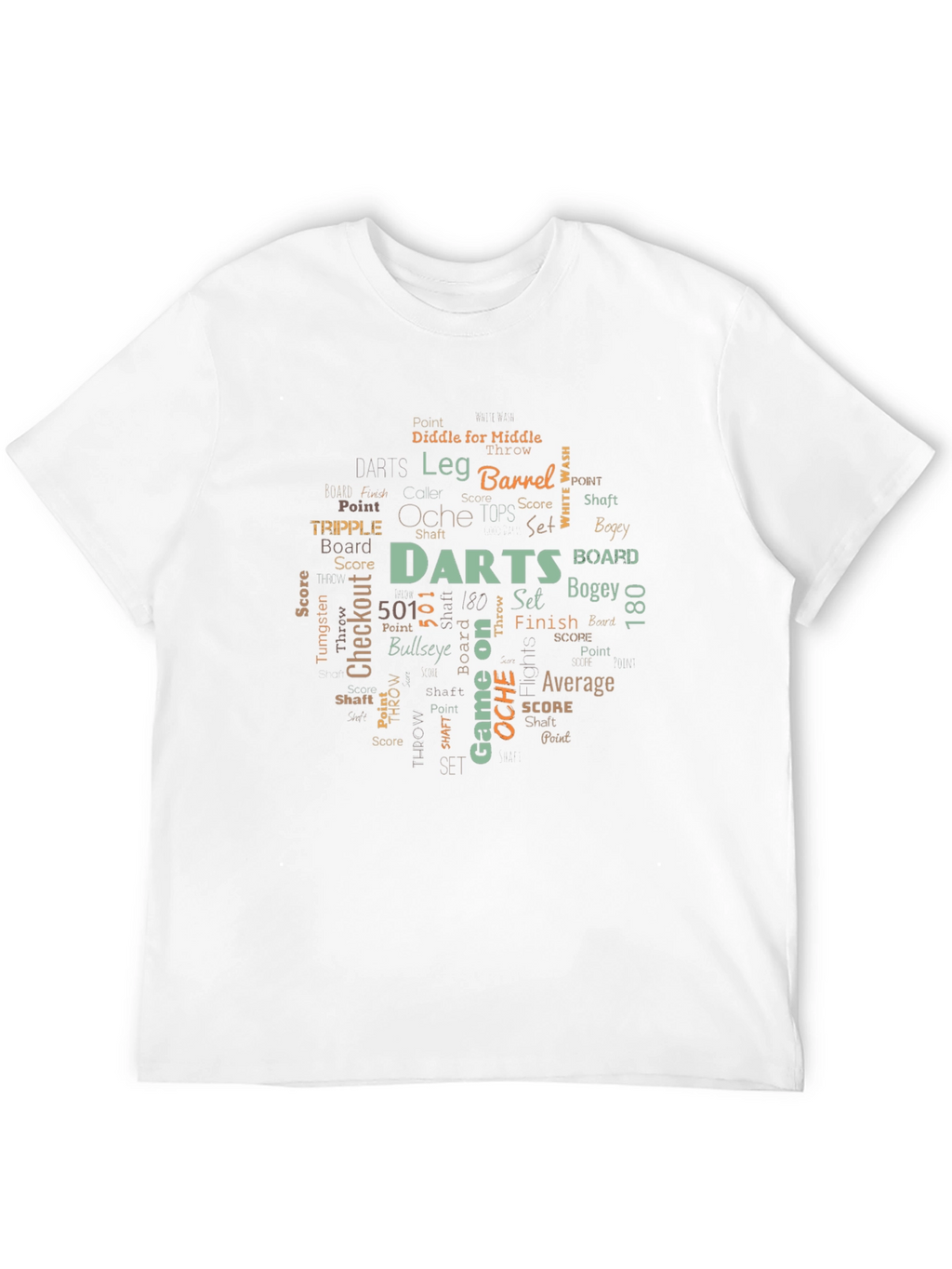 Darts Word Art Black T-Shirt