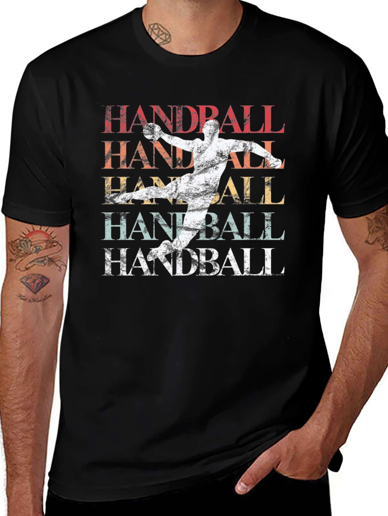 Handball Retro Style Graphic T-Shirt