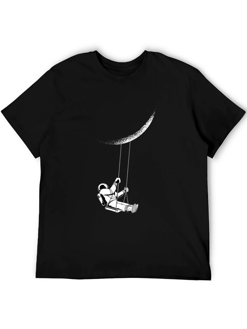 Astronaut on Moon Swing Graphic Tee - Black
