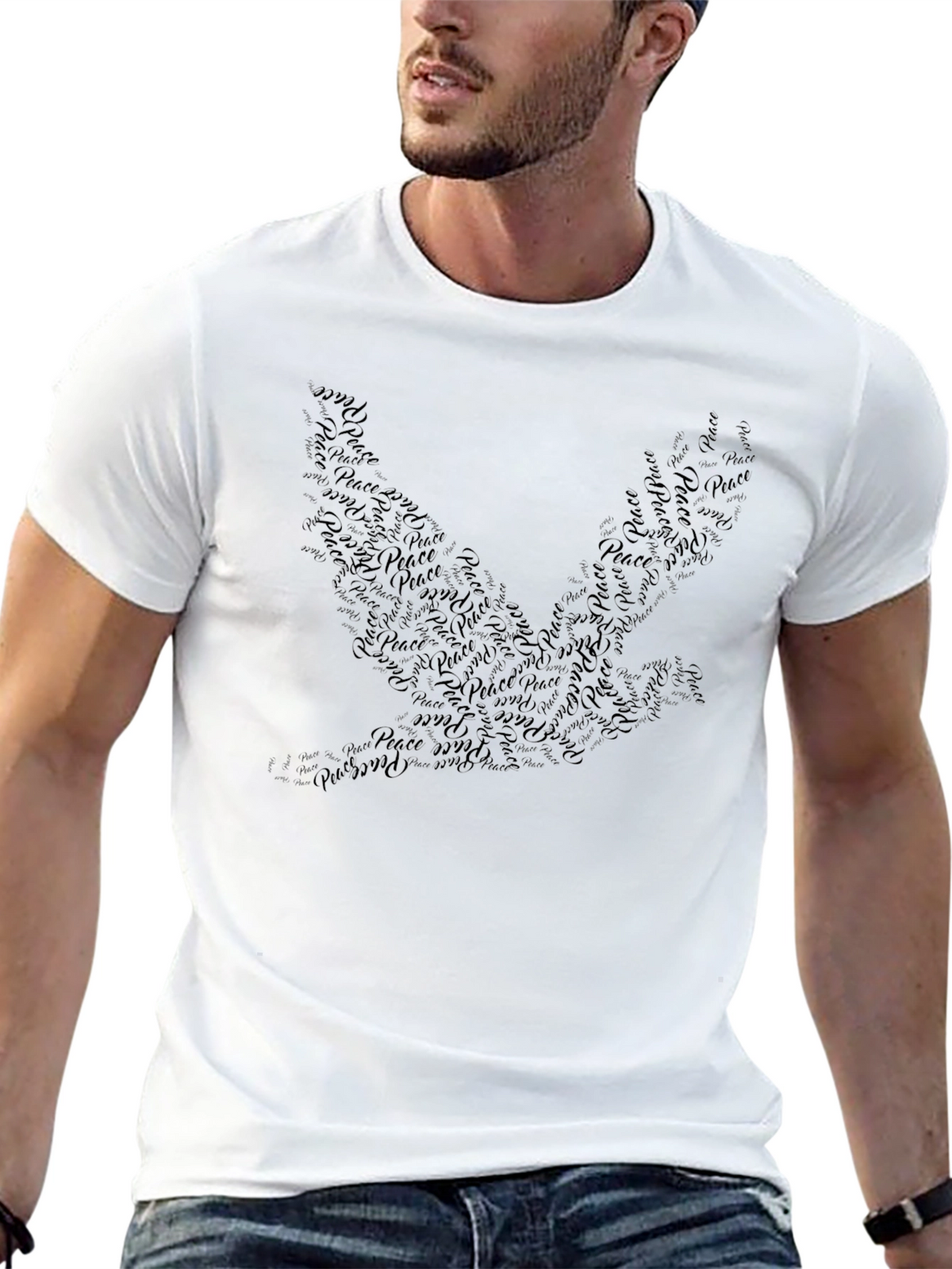 Dove Peace Symbol Graphic Tee - Stylish Mens Shirt