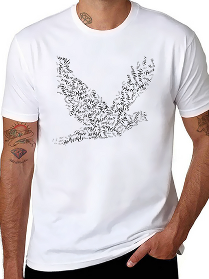 Dove Peace Symbol Graphic Tee - Stylish Mens Shirt