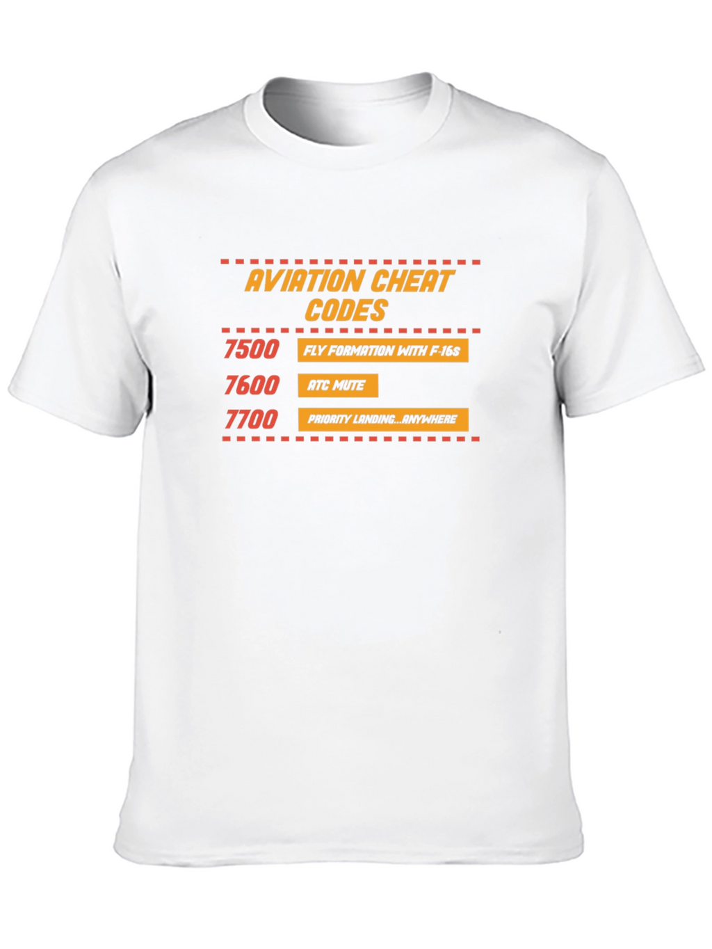 Aviation Cheat Codes T-Shirt - Pilot Humor