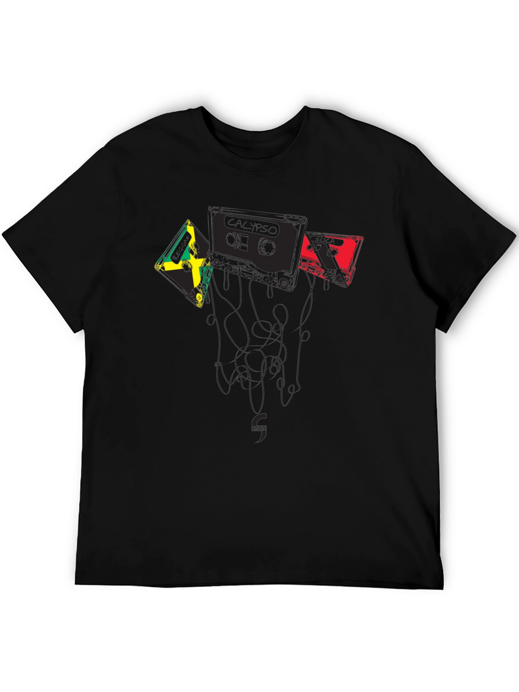 Reggae Music Cassette Tape Graphic Tee - Black