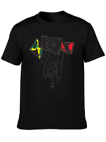 Reggae Music Cassette Tape Graphic Tee - Black