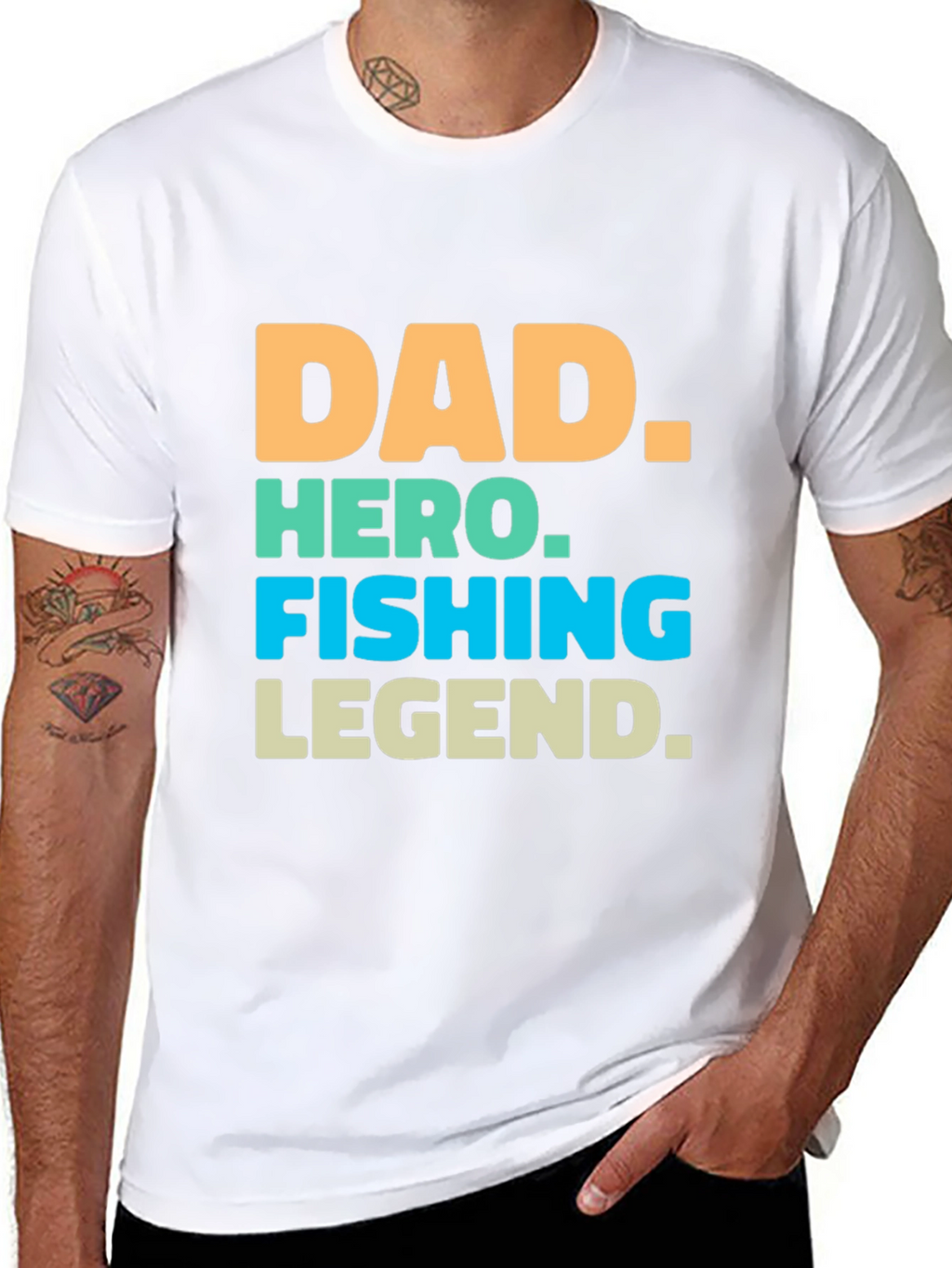 Dad Hero Fishing Legend Graphic T-Shirt