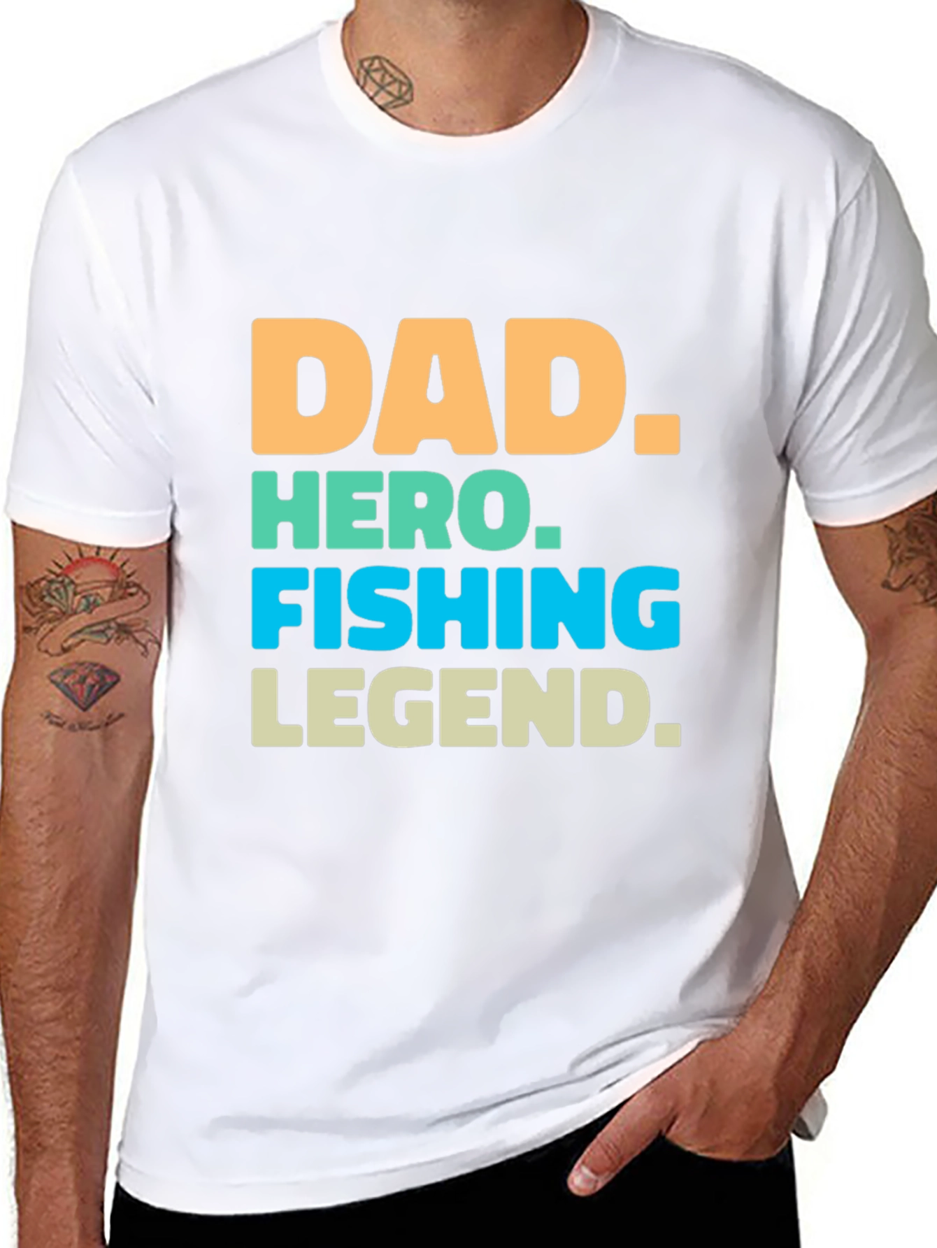 Dad Hero Fishing Legend Graphic T-Shirt