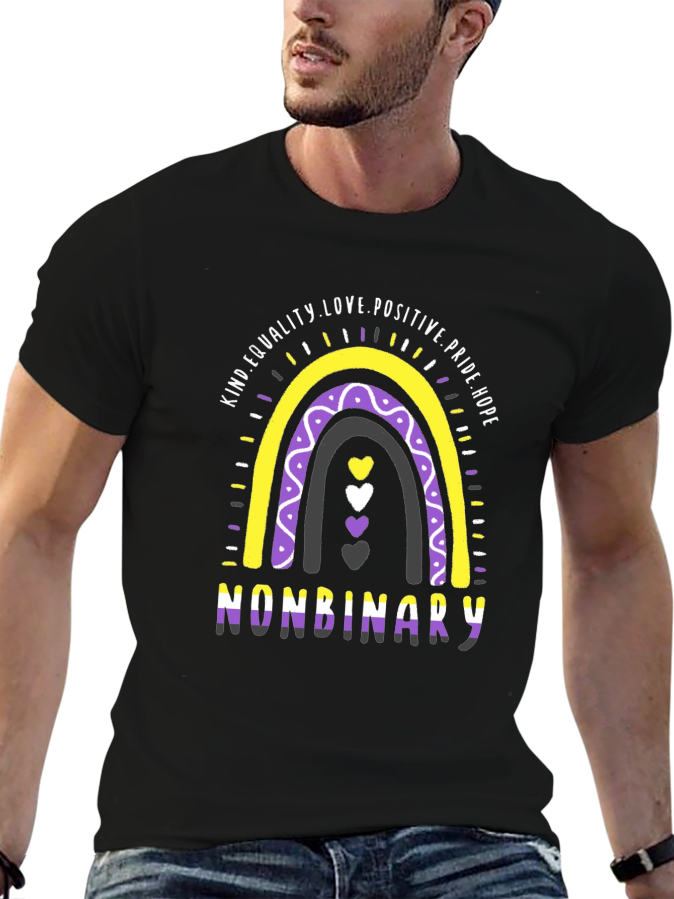 Nonbinary Pride Rainbow T-Shirt