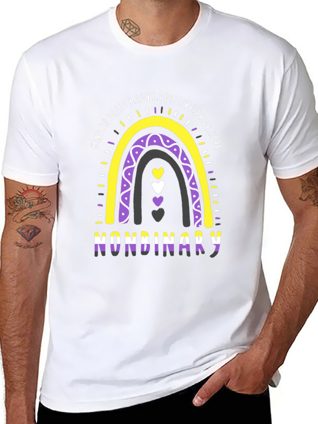 Nonbinary Pride Rainbow T-Shirt