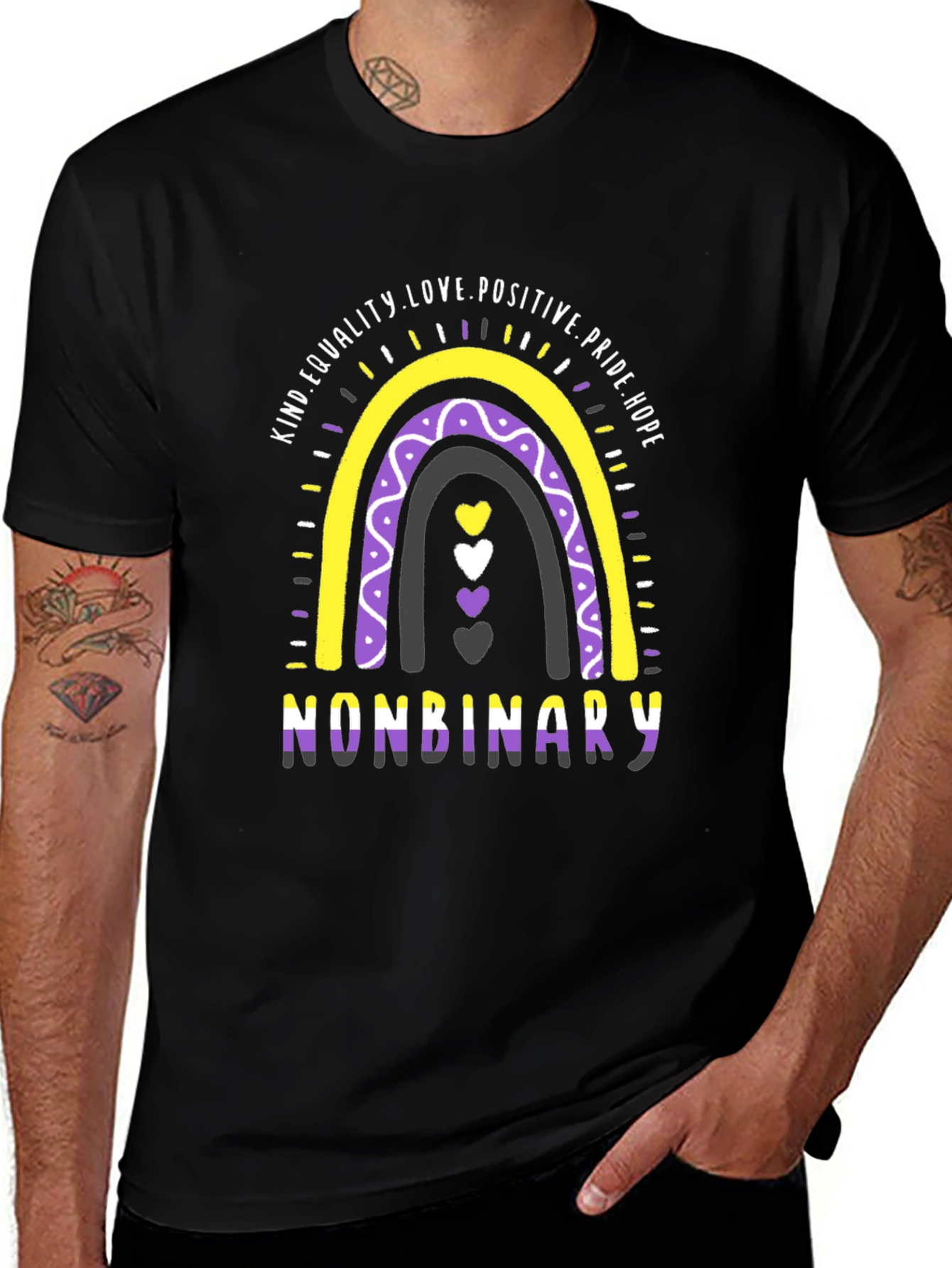Nonbinary Pride Rainbow T-Shirt
