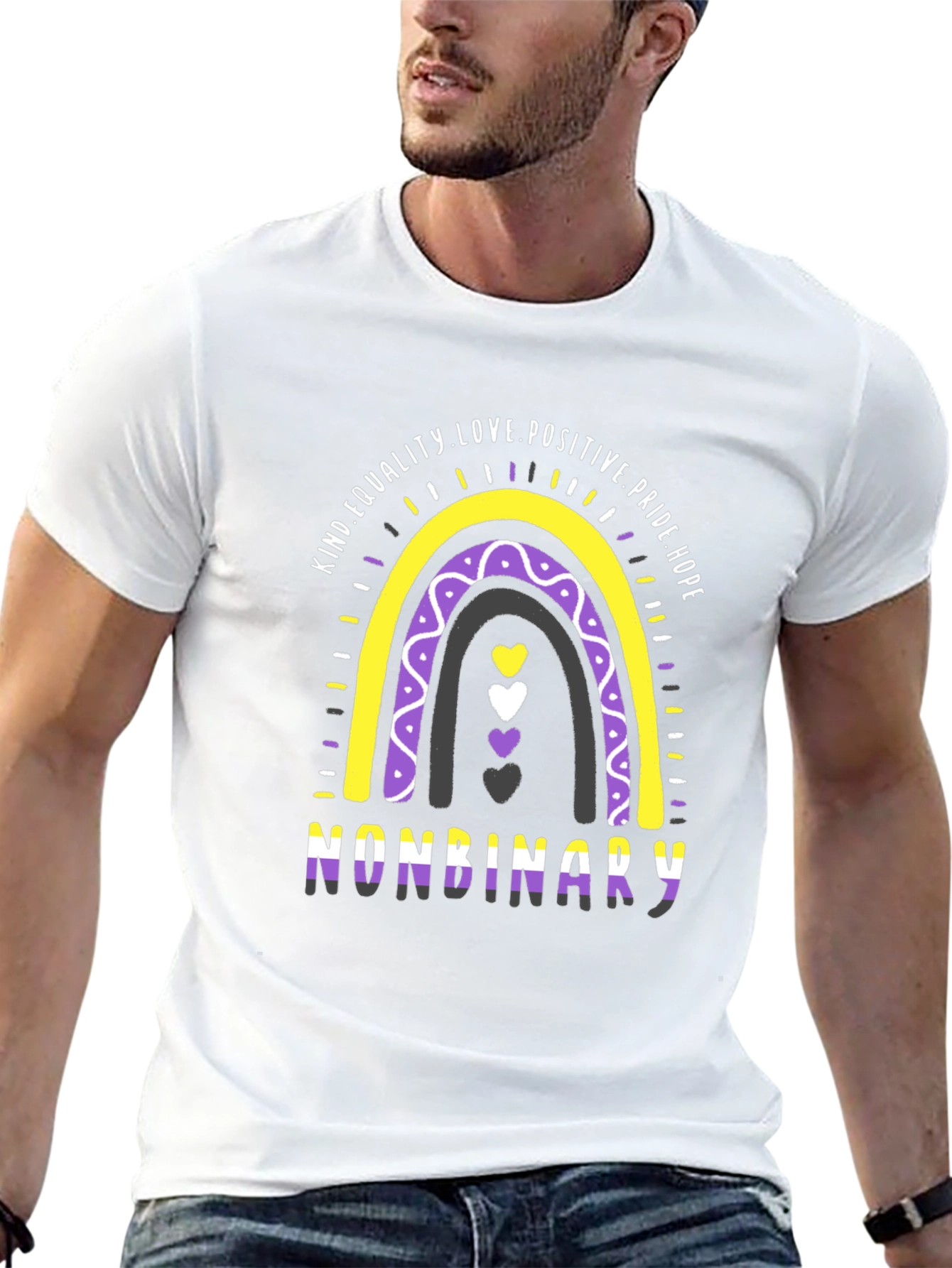 Nonbinary Pride Rainbow T-Shirt