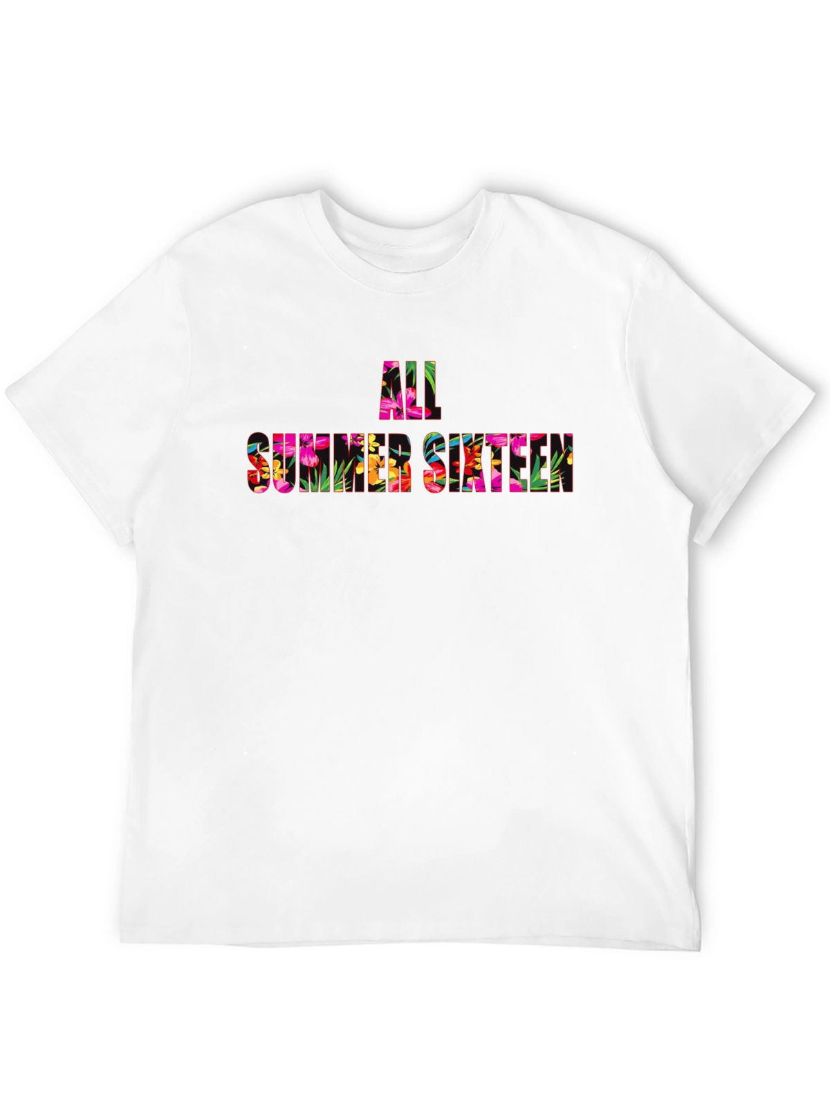 Floral All Summer Sixteen Graphic Black T-Shirt