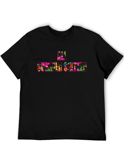 Floral All Summer Sixteen Graphic Black T-Shirt