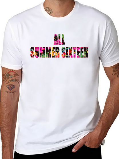 Floral All Summer Sixteen Graphic Black T-Shirt