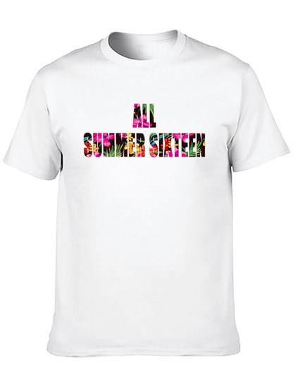 Floral All Summer Sixteen Graphic Black T-Shirt