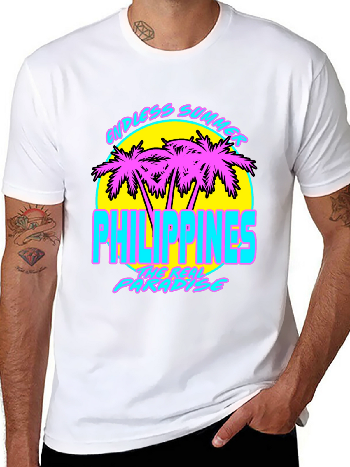 Endless Summer Philippines T-Shirt Retro Palm Tree Design