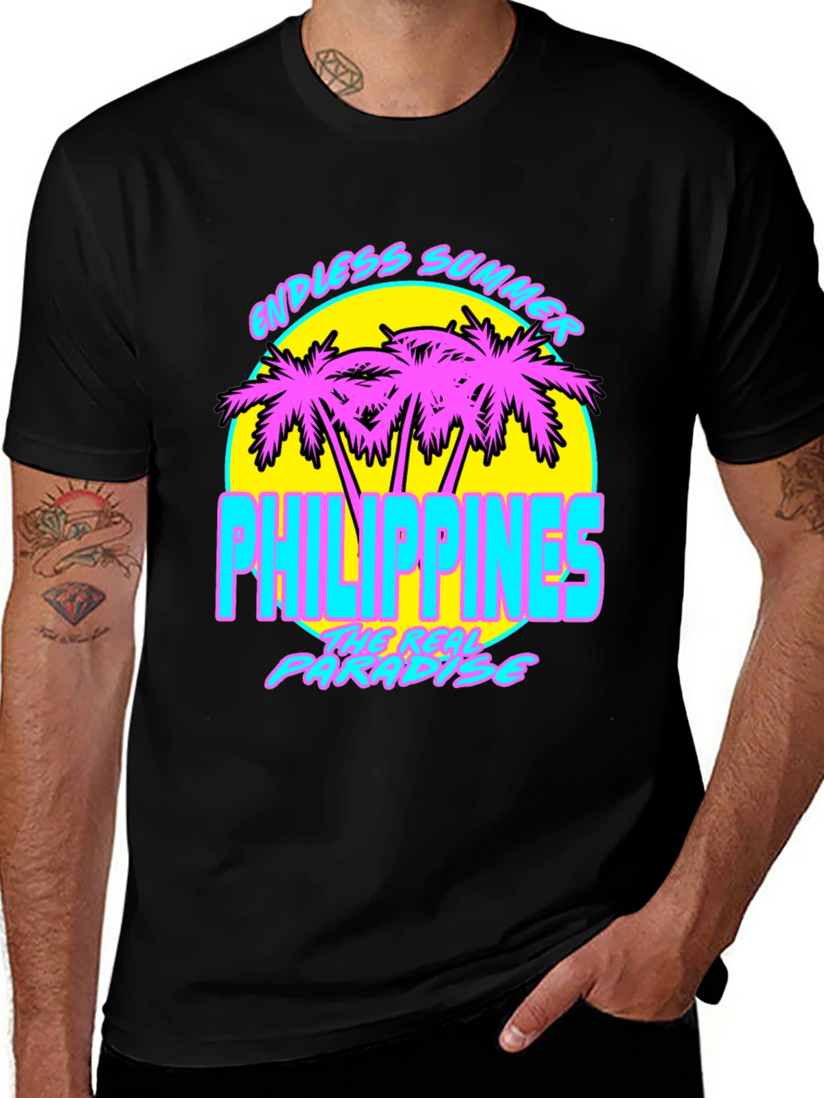 Endless Summer Philippines T-Shirt Retro Palm Tree Design