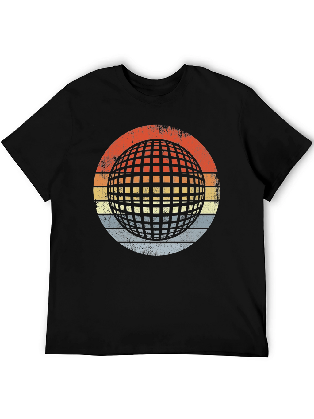 Retro Globe Graphic T-Shirt - Mens Black Tee