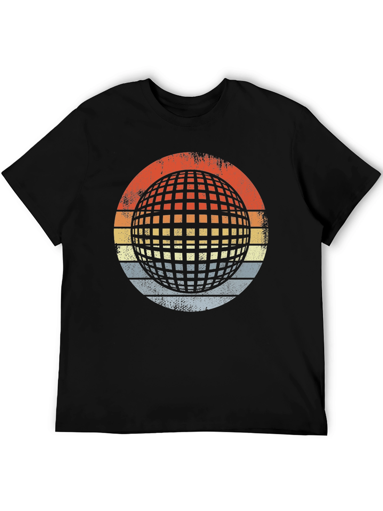 Retro Globe Graphic T-Shirt - Mens Black Tee