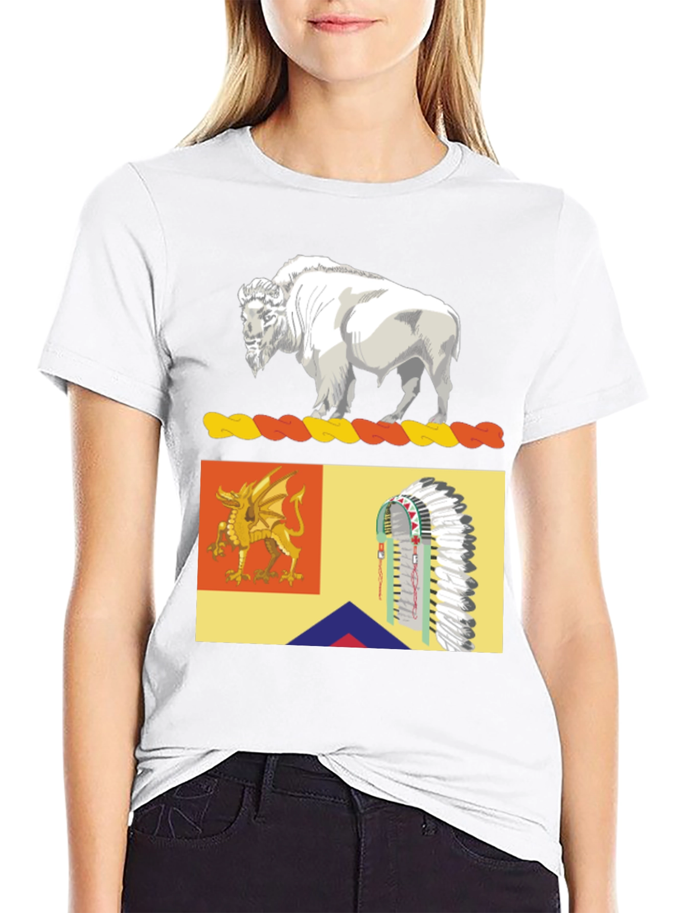 Buffalo Dragon & Headdress Graphic Tee