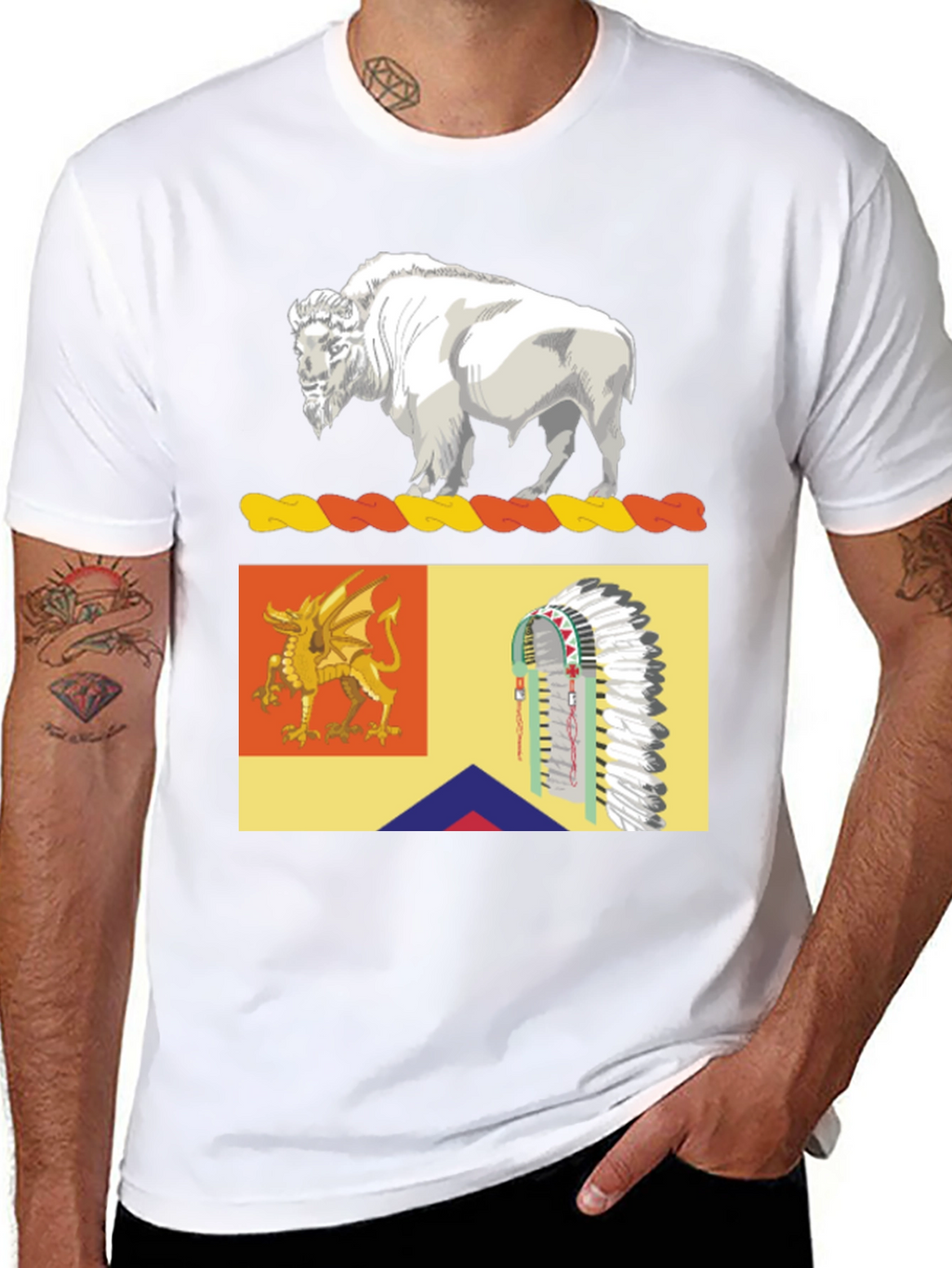 Buffalo Dragon & Headdress Graphic Tee
