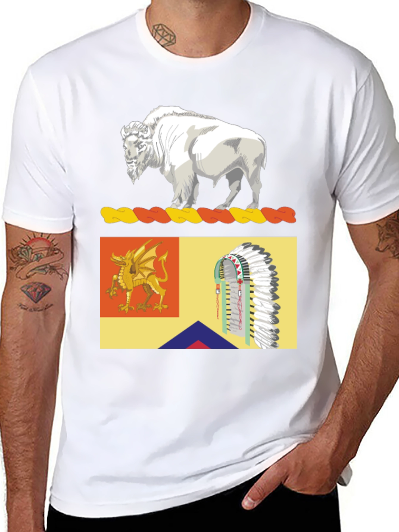 Buffalo Dragon & Headdress Graphic Tee