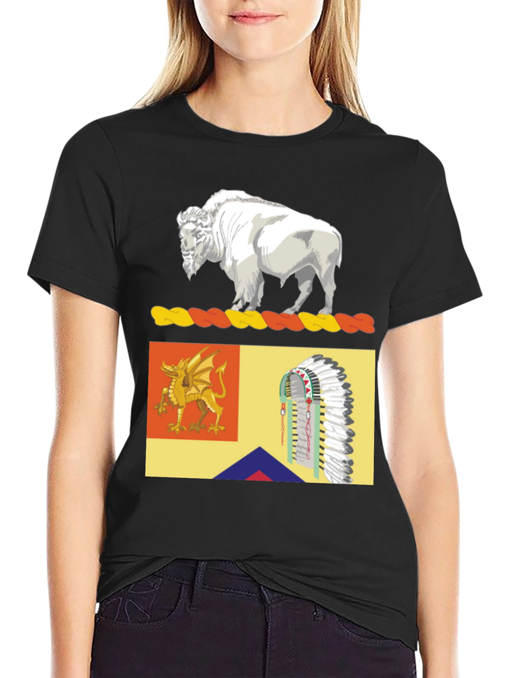 Buffalo Dragon & Headdress Graphic Tee