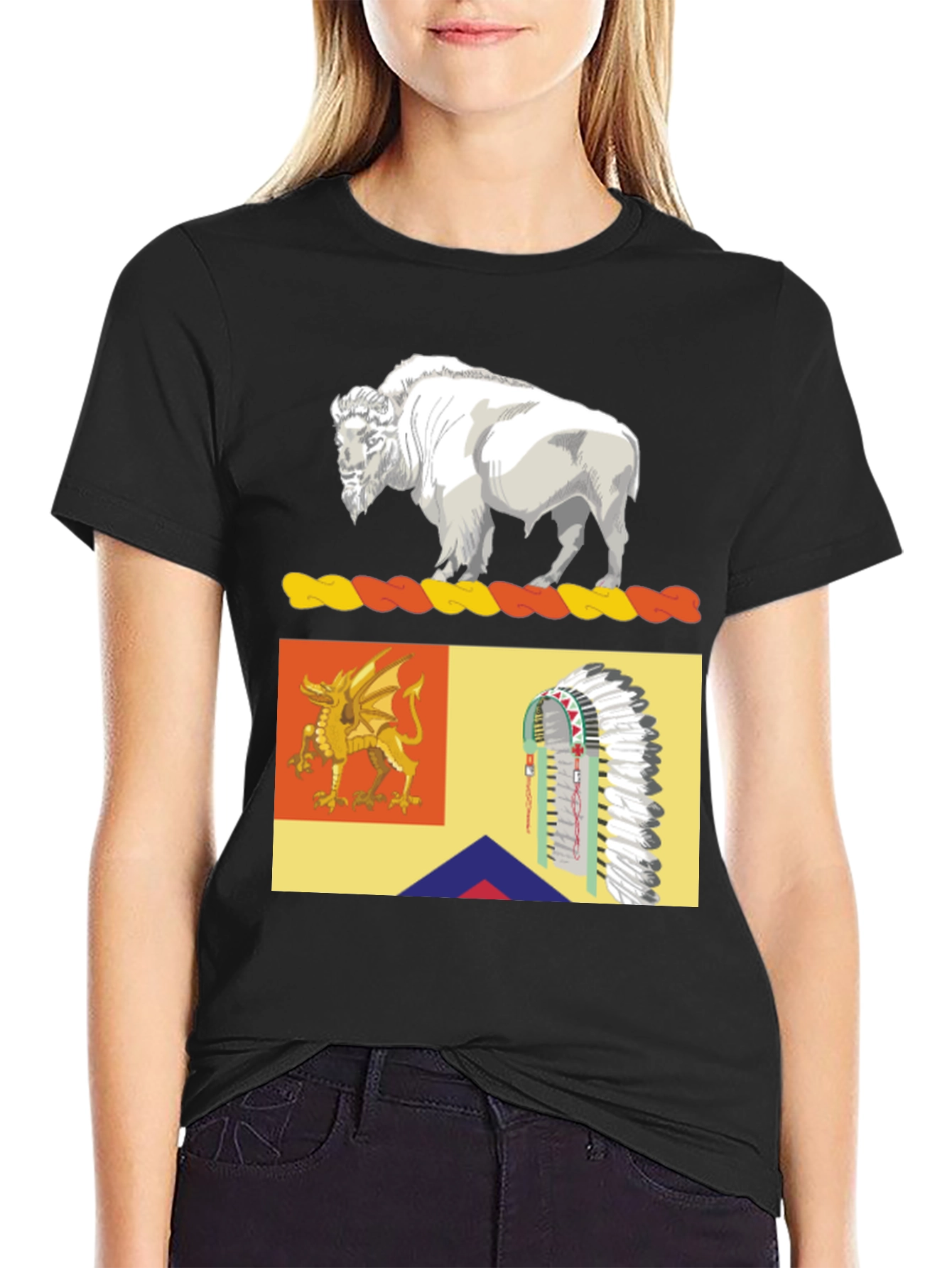 Buffalo Dragon & Headdress Graphic Tee