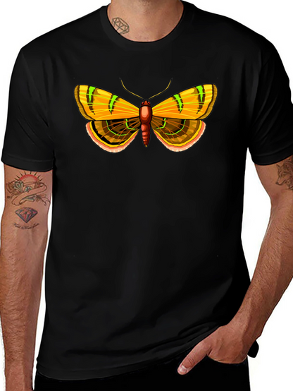 Moth Graphic Print Black T-Shirt