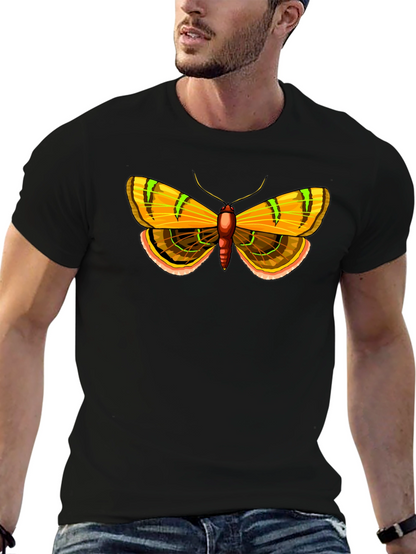 Moth Graphic Print Black T-Shirt