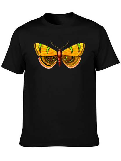 Moth Graphic Print Black T-Shirt