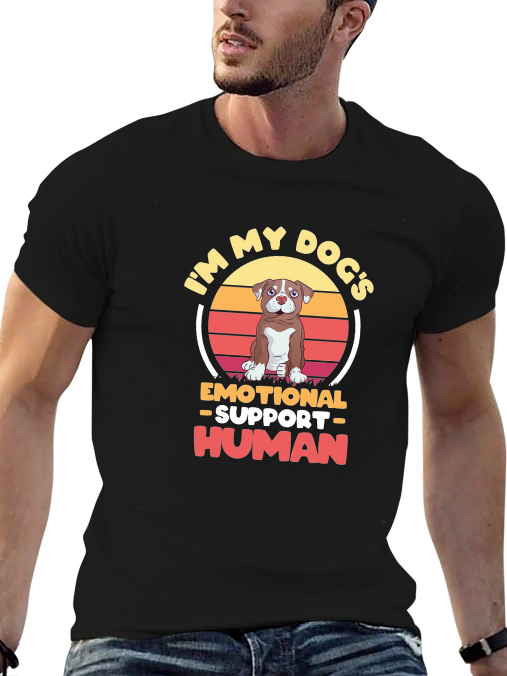 Emotional Support Human Dog T-Shirt