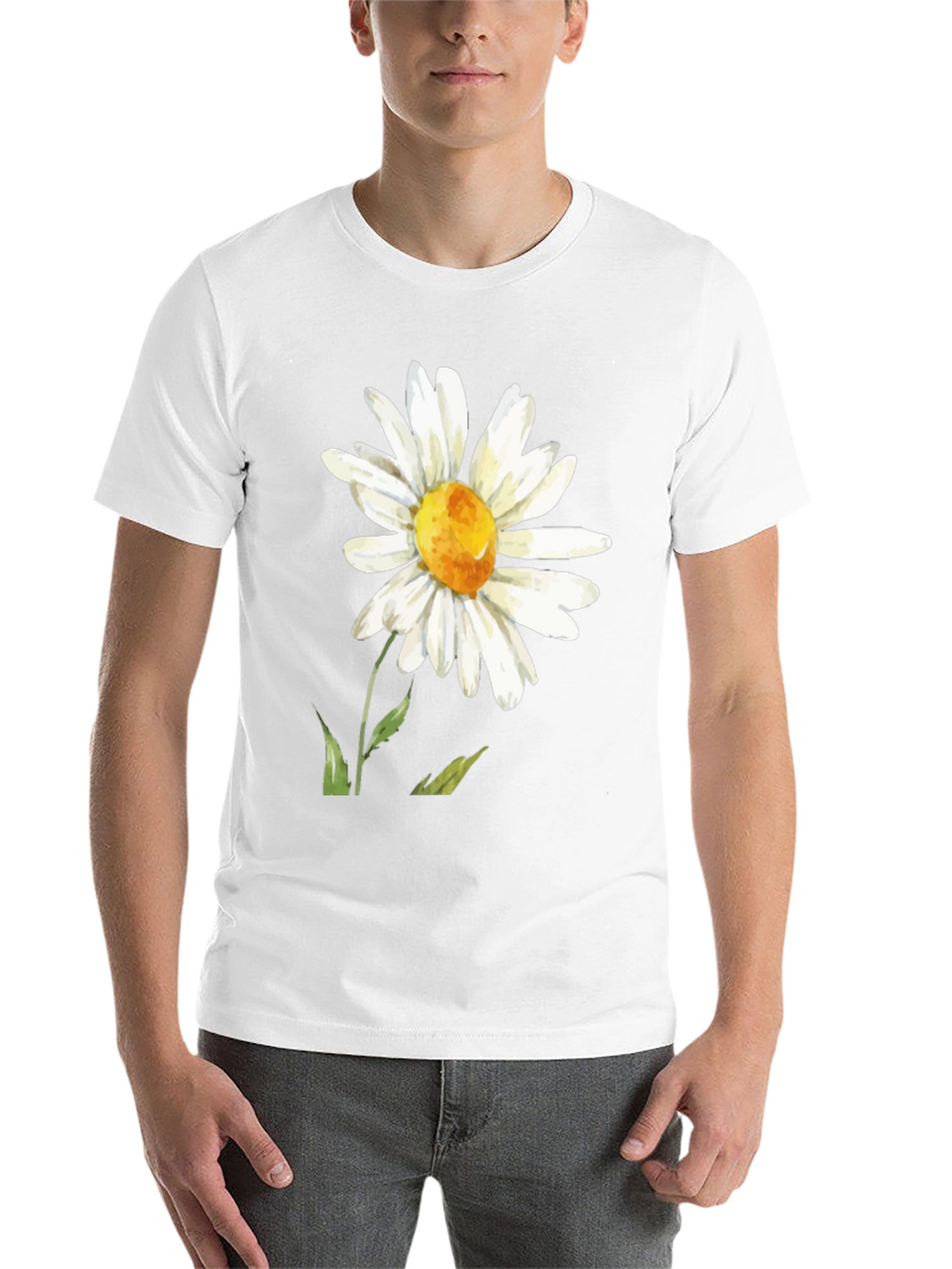 Daisy Flower Graphic Tee - Black Casual Comfort