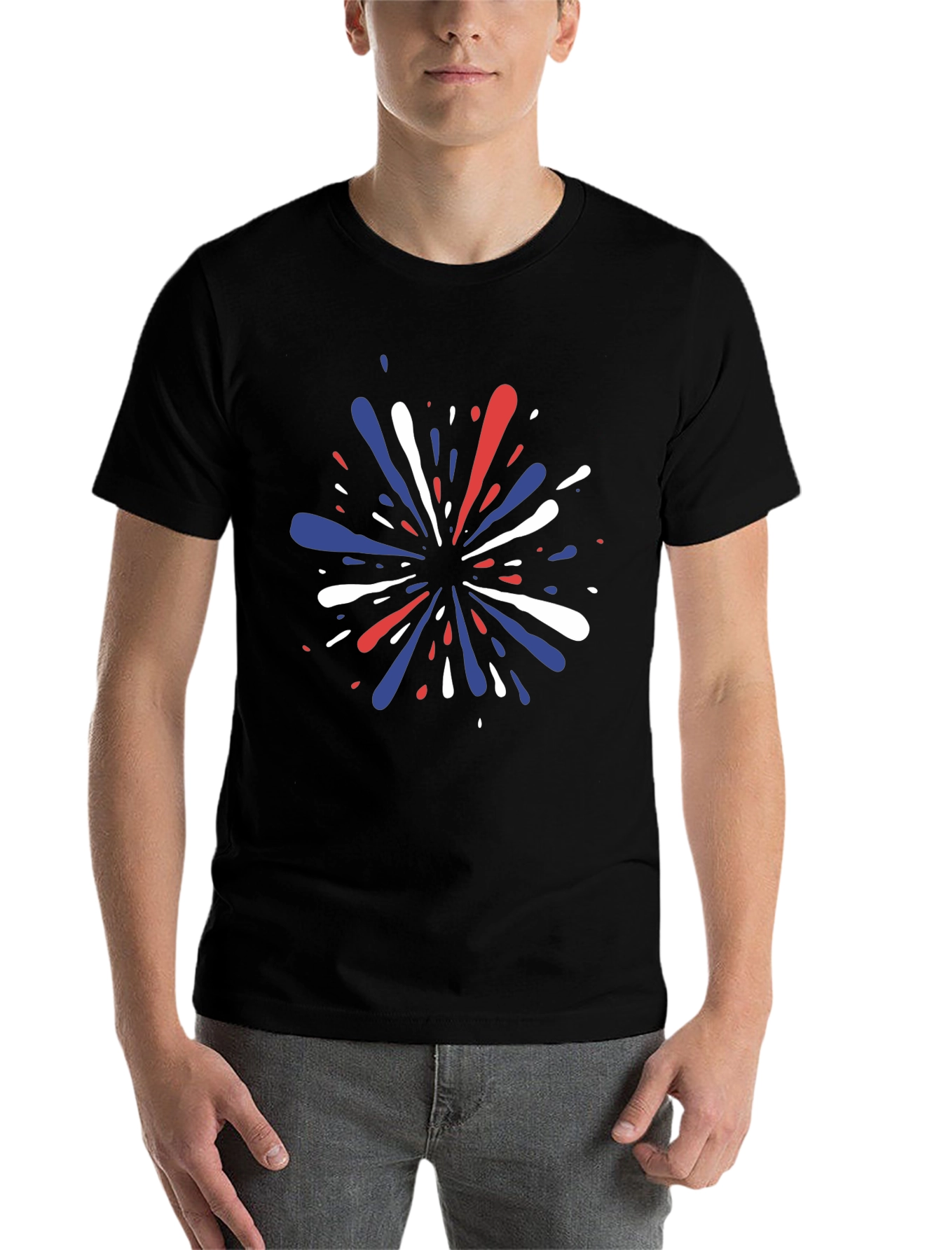 Patriotic Splatter Tee - Red White & Blue Graphic T-Shirt